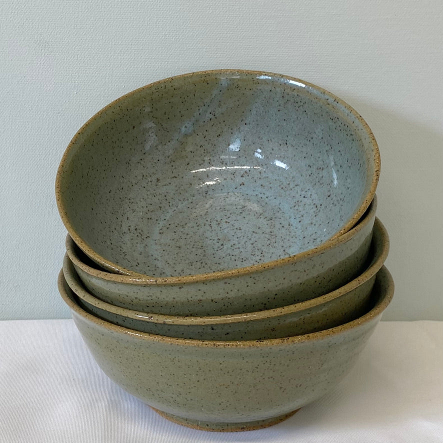 005. Blue-green soup/cereal bowls