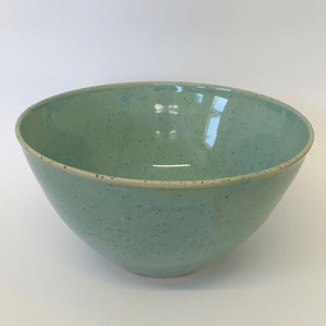 Larger Bowl. Robin-egg blue light speckle