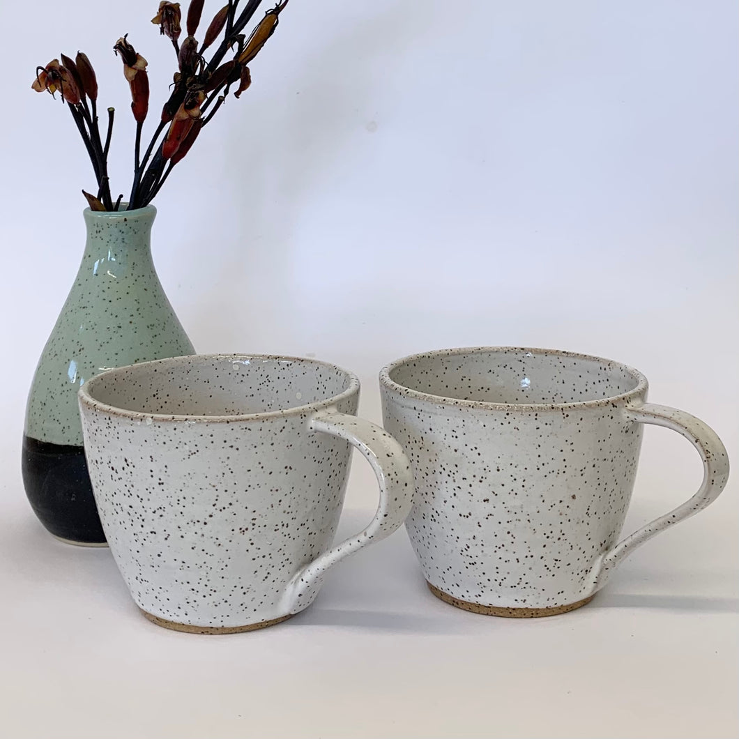 White speckled cups. (Set of two cups)