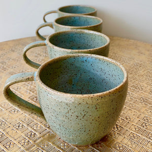 Green-blue speckled cups.