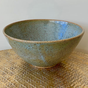 Green-blue speckled bowl