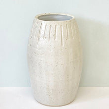 Load image into Gallery viewer, 03. White carved wide VASE - 23.5cm tall. SOLD
