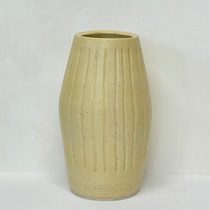05. Yellow carved VASE - 20.5cm tall
